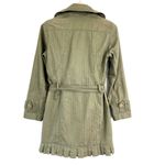 Reaction Kenneth Cole Kenneth Cole Reaction Coat‎ Womens Medium Olive Collared Belted Military Style Photo 1