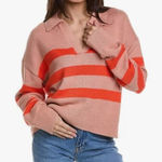 Velvet by Graham & Spencer Women's Lucie Sweater Striped Size XS pink/flame Pink Photo 0