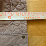 Lands' End  Womens Quilted Barn Coat Jacket Tan‎ Brown Lightweight Classic Photo 4