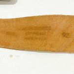 Vintage Brown Leather Big Silver Buckle Turquoise Stone Western Cowboy Belt Photo 3