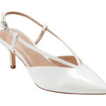 Marc Fisher Avila White Slingback Kitten Heels Size 10 M Photo 0