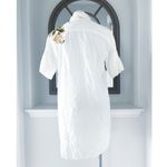 Johnny Was 3J by  Button Front Shirtdress with Floral Embroidery, White Size L Photo 2