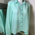 Charlotte Russe Green Button Down Shirt Relaxed Fit Photo 0