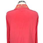 Diane Von Furstenberg  Vintage Floral Embroidered Silk Button-Up Blouse Large Photo 8