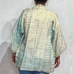 Vintage Handmade Metallic Kimono Blazer Sz L White Size L Photo 6