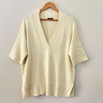 Lafayette 148 New York Knit V Neck Sweater Tunic Cream Cotton Silk Size M Size M Photo 10