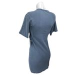 ZARA Women's Blue Gray Short Sleeve Cutout Mini T-Shirt Bodycon Dress Size S Photo 2