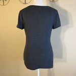 Patty Boutik Gray Tee w V Neck and Decorative Buttons Size Small Photo 3