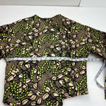 ALC Frank A.L.C. Emory Chocolate Brown Peach Green Quilted Asymmetrical Jacket‎ Small NEW Photo 5