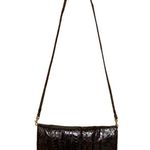 Vintage Mary Ann Rosenfeld Croc Leather Shoulder Bag in Chocolate Brown Photo 1