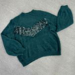 Nine West  x Cara Santana Sweater Sequin Fuzzy Teal Green XXL Pullover Photo 12