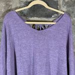 SheIn Top Woman's XL Purple Oversized Dolman Sleeves Lace Up Back Lightweight Photo 1