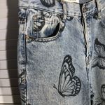 PacSun Eco Butterfly Jeans High Waisted Straight Leg Raw Hem Light Wash Blue 26 Photo 4