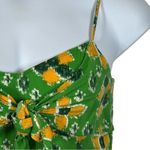 Aerie Tie Front Crop Top Beach Floral Green Yellow White Large Smocked Back Photo 5