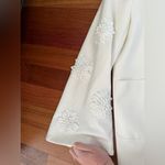 ZARA  Basic Floral Embroidered Sleeve White Blazer Coat Photo 2