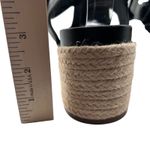 Aerosoles Espadrille Sandals Womens 5 Black Leather Platform Wedge Chunky Photo 6