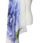 Echo women's off white floral scarf wrap 35x34 Blue Photo 0