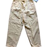 New Vintage Linen Wide Leg Pants Size L Yellow Relaxed Fit Ankle Length Summer Size L Photo 0