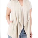 Barefoot Dreams CozyChic Ultra Lite Shawl Pointelle Vest in Sand Photo 0