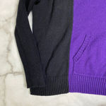 LRL Ralph Lauren Colorblock Sweater Hoodie Pullover Womens Size S Black Purple Photo 1