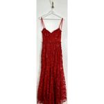 Mac Duggal Embroidered Illusion Bodice Sleeveless Trumpet Gown in Red Size US 4 Photo 4