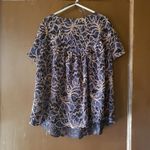 ZARA  medium navy blue floral baby doll crop top Photo 2