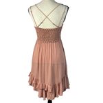 Free People One Small Adella Slip Mini Dress Rose Crochet Lace Flowy Smocked Photo 7