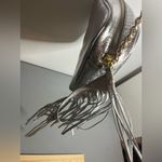 Victoria's Secret Victoria’s Secret Silver Metallic Snakeskin Embossed Chain Crossbody Bag Fringe Photo 12