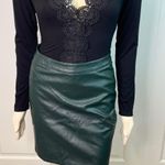Zeagoo Forest Green High Waist Stretchy Leather Skirt w/ Zipper Photo 1