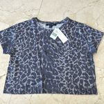 French Connection NWT Grey Leodard Cropped T-shirt Photo 0