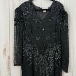 Baluchi Women’s 22 Black Beaded 100% Silk Maxi Longsleeve Dress Vintage Size undefined Photo 0
