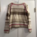 Aqua cashmere sweater size M Beige brown pink striped Size M Photo 4