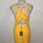 NBD NWT x Naven ‘Bryn’ lace high low midi dress sleeveless marigold S Photo 4