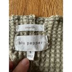 Blu Pepper Waffle Knit Sage Green Top Size Small Photo 1