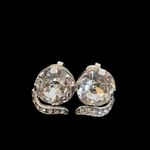 Eisenberg Vintage Brooch Clip On Earrings Austrian Rhinestone Crystal Silvertone Silver Photo 1