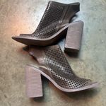 Kelsi Dagger  Womens 8 Brown Block Heels Used open peep-toe Sandals Leather Photo 5