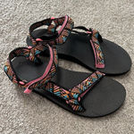 Teva Aztec Original Universal Sandals Pink Orange Teal Ankle Strap Women Sz 10 Photo 0