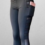 Black leggings with phone pockets Sexy lift push up high waisted with mesh Photo 0