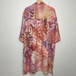 Soft Surroundings Topper Womens Large Pink Watercolor Longline Boho Flowy Resort Photo 2