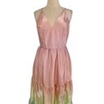 Yumi Kim Sullivan Tiered Maxi Dress Rainbow Ombré Dreamy Shiny Satin Sz M NEW Photo 4