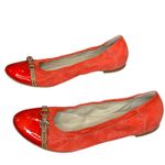 AGL Monika Ballet Flats Womens 14 Orange Patent Leather Cap Toe Feminine Italy Size 13 Photo 1