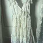 Trixxi  Floral Ruffle babydoll mini Dress back cut out back tie sz M Photo 3