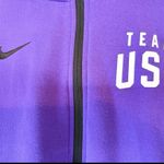 Nike Dri Fit Full Zip Hoodie Team USA Swoosh Logo Purple Small Photo 1