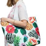 CACTUS, PINEAPPLES AND FLOWERS OH MY! LARGE TOTE BAG Photo 2