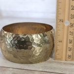 Vintage Bracelet Chunky Wide Hammered Pattern Gold Tone Photo 10