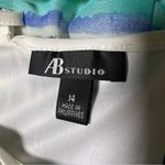 AB Studio Green and Black Sleeveless Cocktail Dress Photo 6