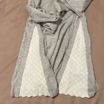 Loft  size small long sleeve grey sweater with white lace inset on sides EUC Photo 5