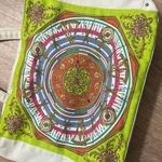 ECHO | Large Boho Trippy Clock Canvas Tote Bag Green Photo 1