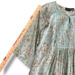 Anora India Boho Embroidered Mirror Work Floral Midi Dress 3XL Lined Festival Blue Size 3X Photo 4