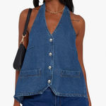Women's Blue Denim Halter Vest Top Size Large Very Stylish Photo 0